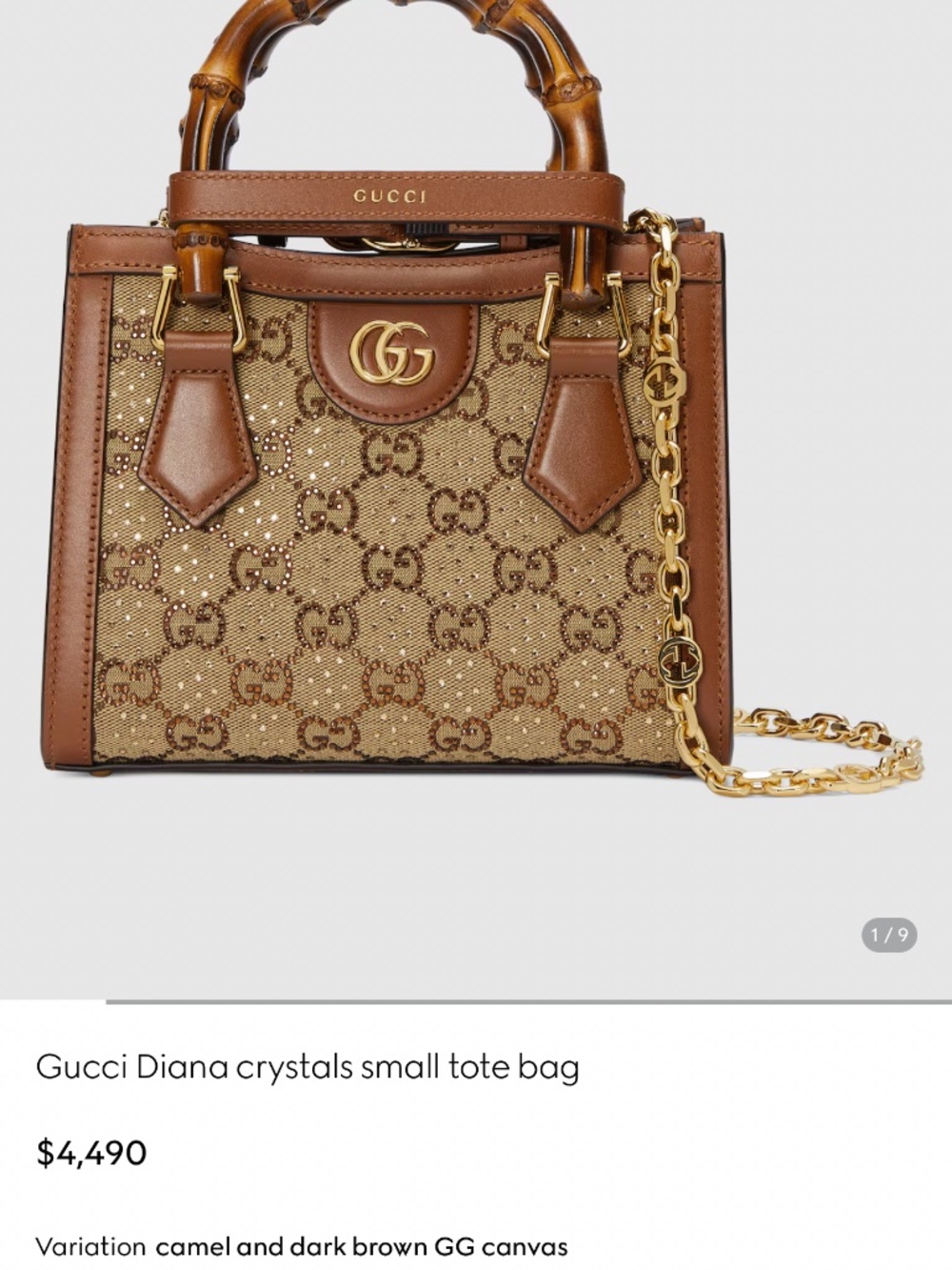 Gucci Diana crystals small tote bag - Picture 3 of 3